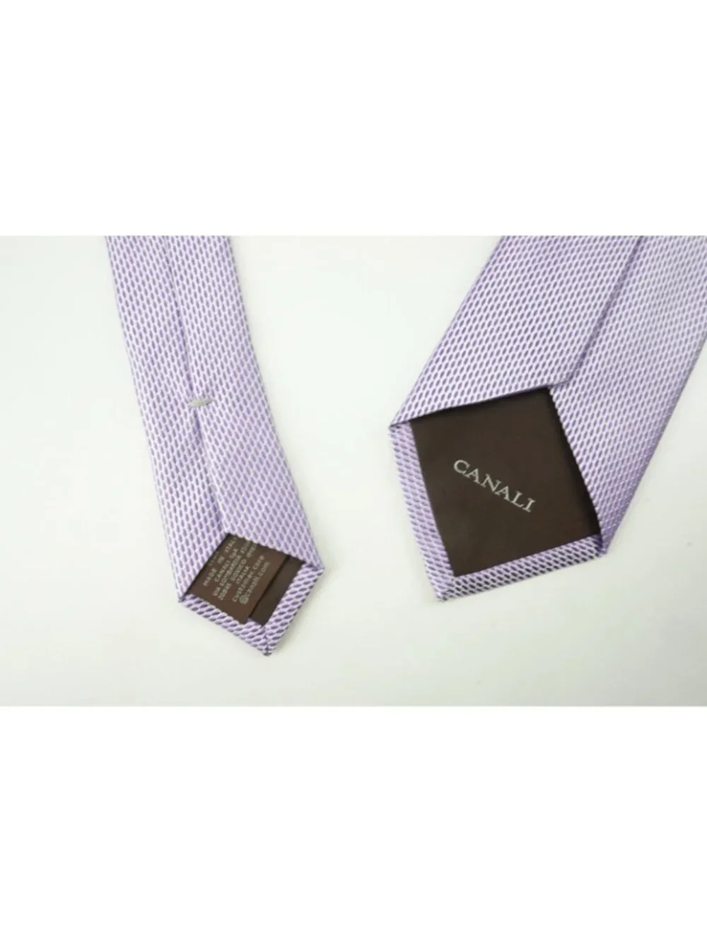 Canali Lavender Orchid Vertical Birdseye Silk Tie Brand New With Tags